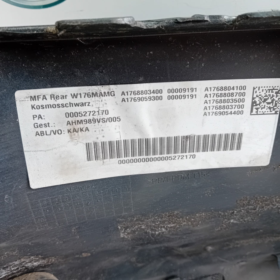 MERCEDES BENZ  A-CLASS W176 REAR BUMPER A1768803400 2012-18 GREY COMPLETE FMX12