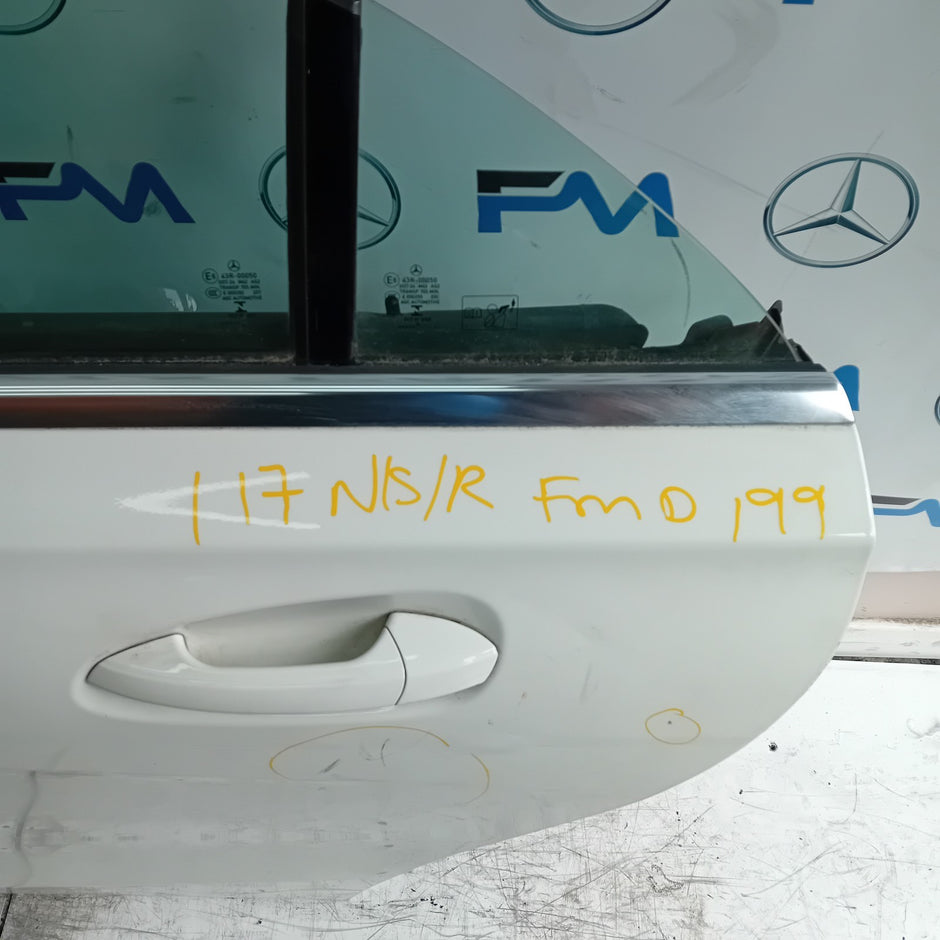 MERCEDES BENZ CLA W117 PASSENGER REAR DOOR NSR WHITE 2013-19 COMPLETE FMD199