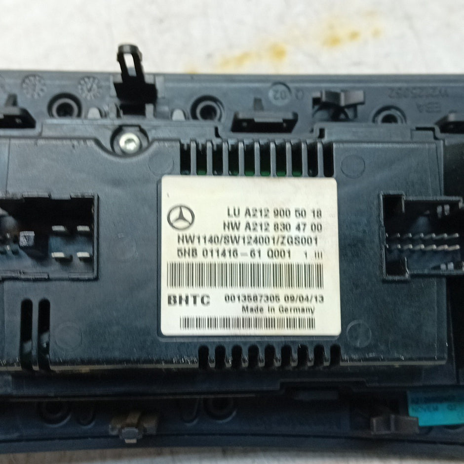 MERCEDES E-CLASS W207 W212 CLIMATE CONTROL PANEL A2129005018 2016 FM001535