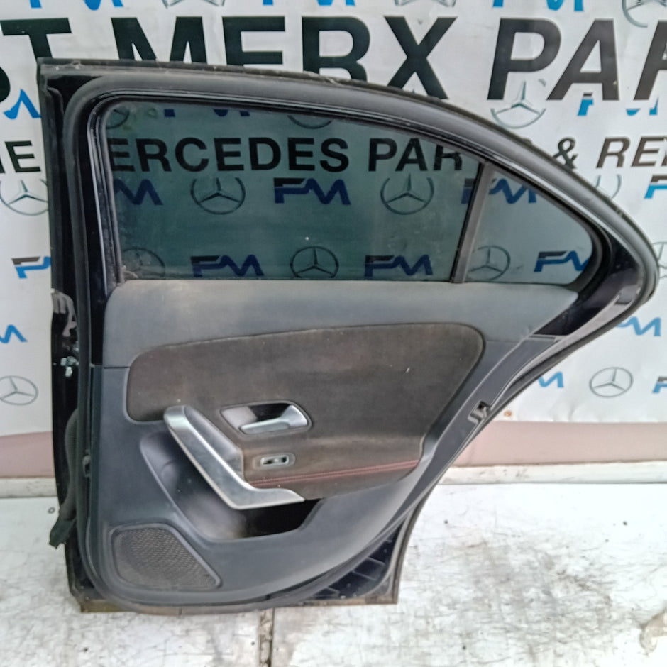 MERCEDES A-CLASS W177 DRIVER REAR DOOR OSR BLACK 2018 ON COMPLETE FMD374