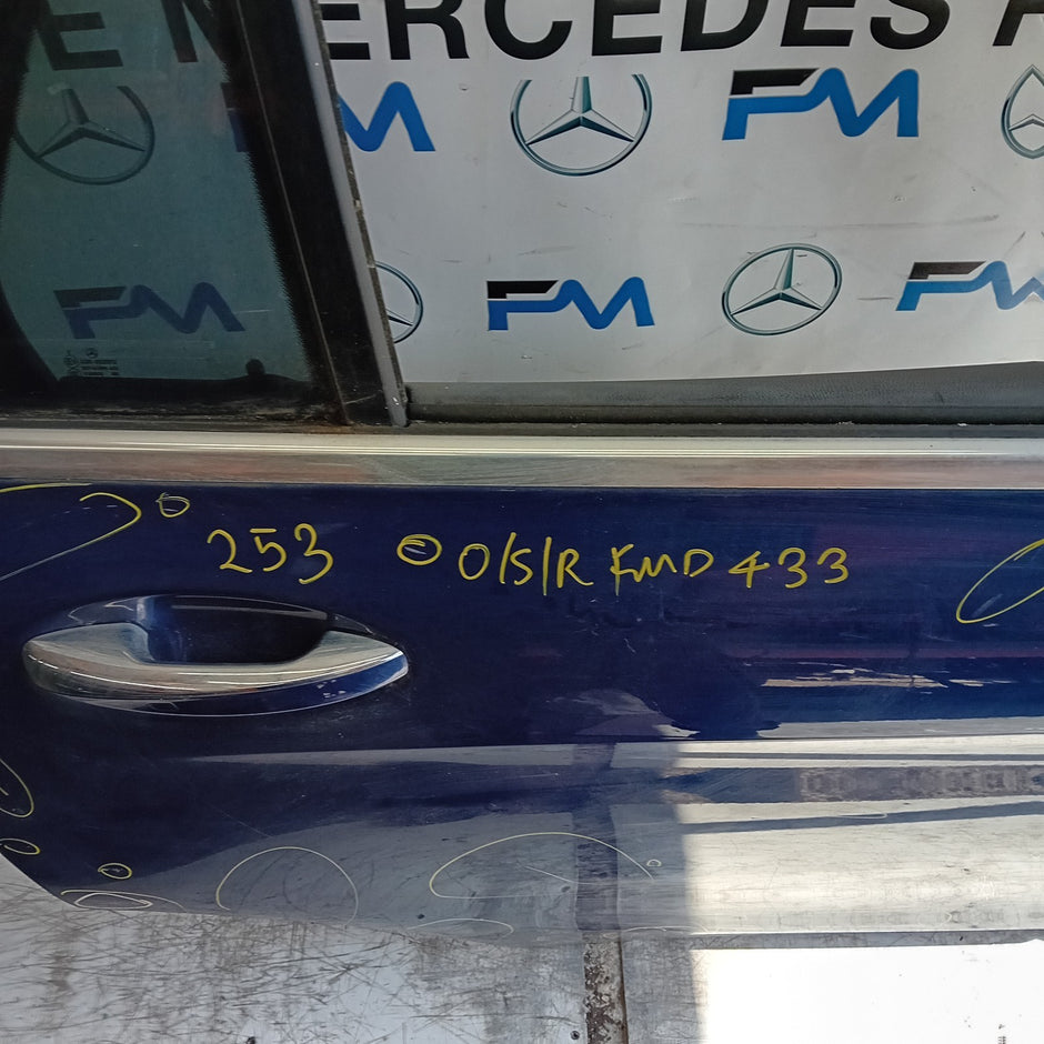 MERCEDES BENZ GLC W253 DRIVER REAR DOOR OSR BLUE 2016 ON COMPLETE FMD433