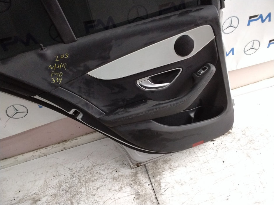 MERCEDES C-CLASS W205 SLN PASSENGER REAR DOOR NSR SILVER 2014 ON COMPLETE FMD339
