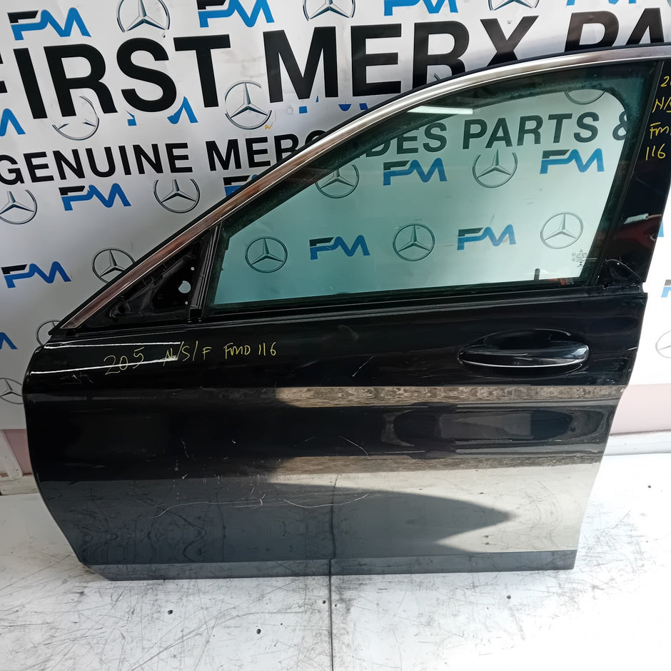 MERCEDES BENZ C-CLASS W205 PASSENGER SIDE FRONT DOOR N/S/F BLACK FMD116