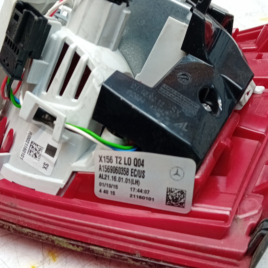 MERCEDES GLA X156 PASSENGER LEFT  REAR INNER TAIL LIGHT A1569060358 2015 FMT283
