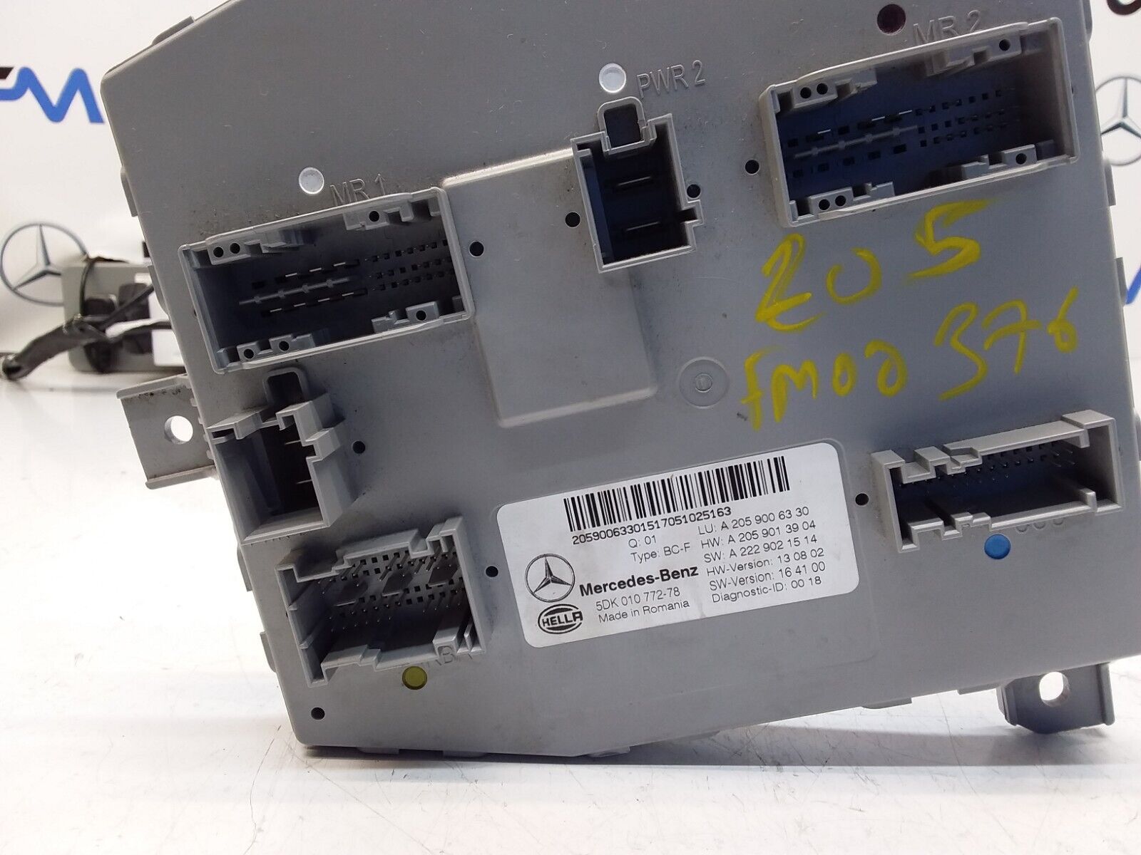 MERCEDES C-CLASS SAM CONTROL MODULE W205 A2059006330 FM00376