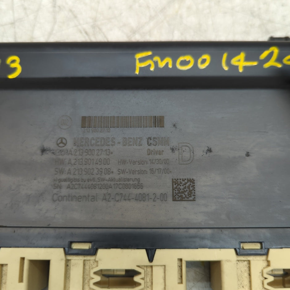 MERCEDES E CLASS W213 FRONT RIGHT SEAT CONTROL MODULE A2139002713 FM001424