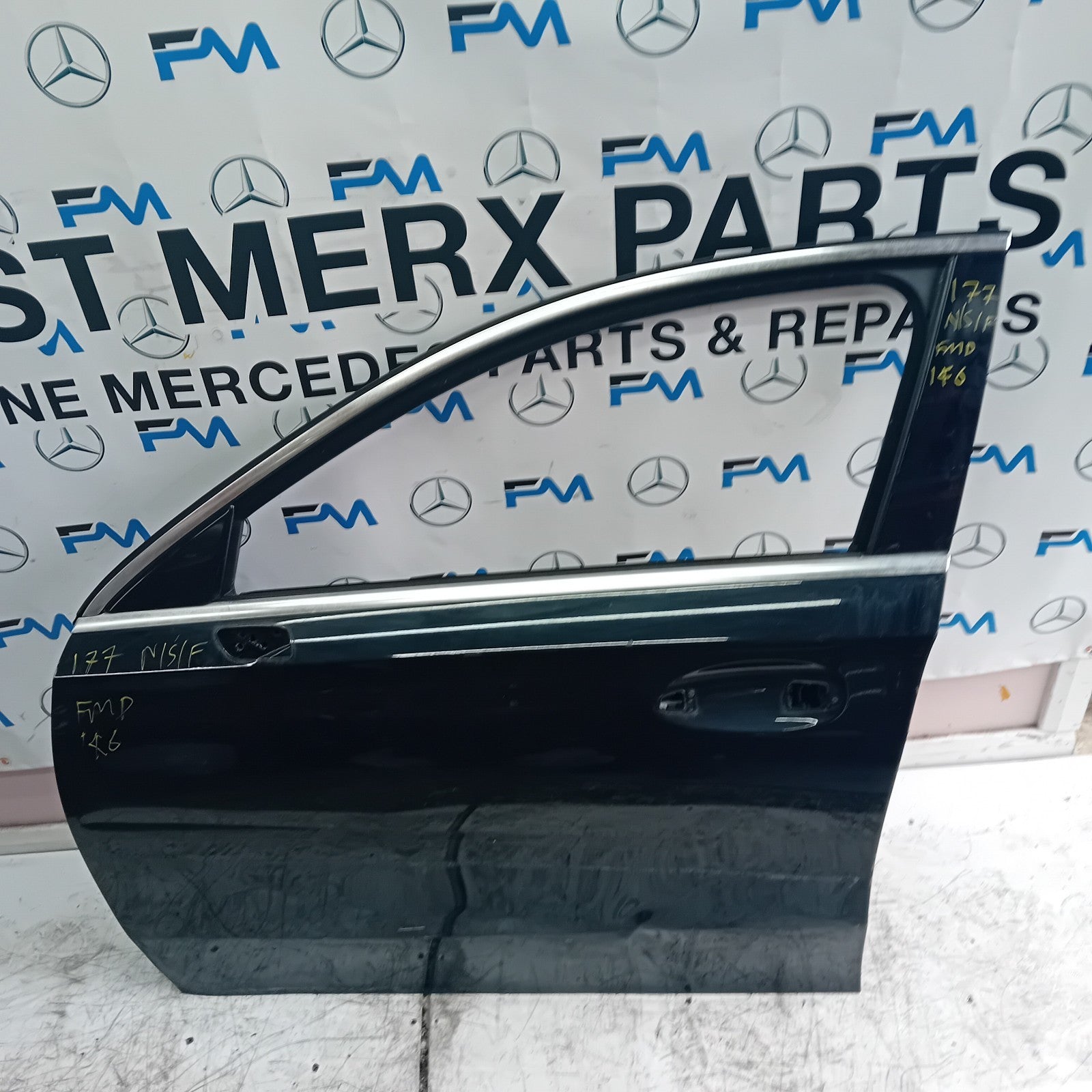 MERCEDES BENZ A-CLASS W177 PASSENGER SIDE FRONT DOOR N/S/F BLACK  FMD146