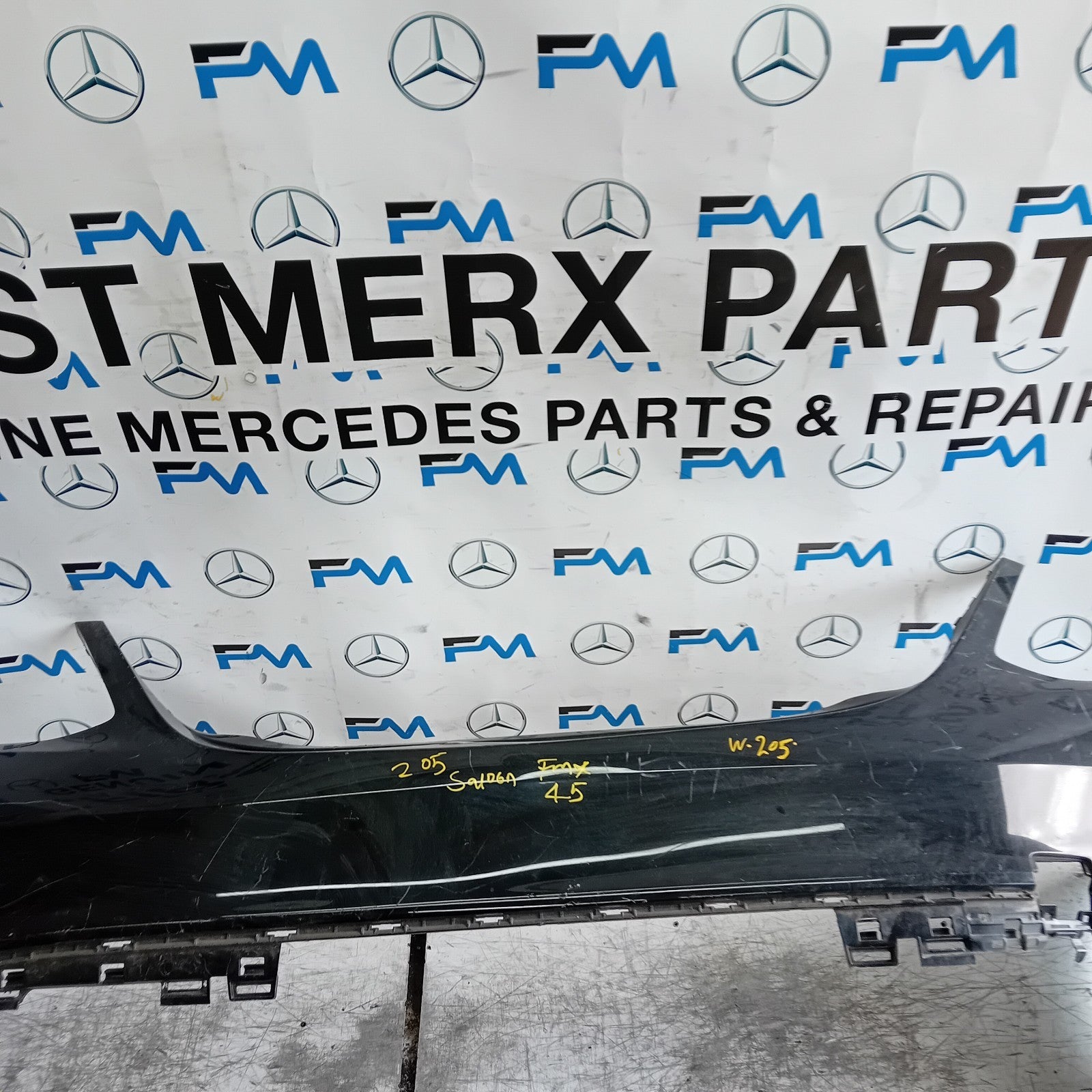 MERCEDES C-CLASS W205 SLN REAR BUMPER 2014 BLACK A2058555738 FMX45