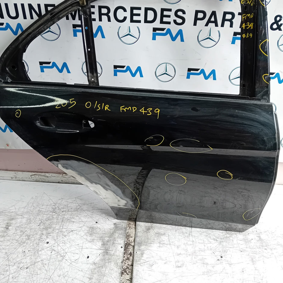 MERCEDES C-CLASS W205 SLN DRIVER REAR DOOR OSR BLACK 2014 ON FMD439