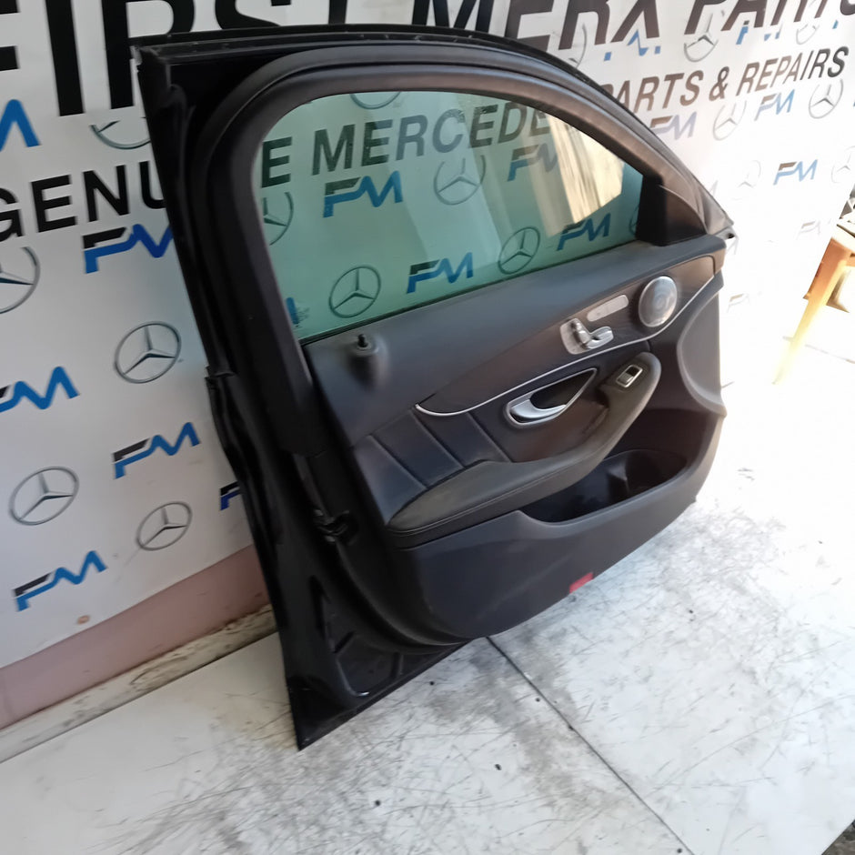 MERCEDES C-CLASS W205 PASSENGER FRONT DOOR NSF BLACK 2014 ON COMPLETE FMD467