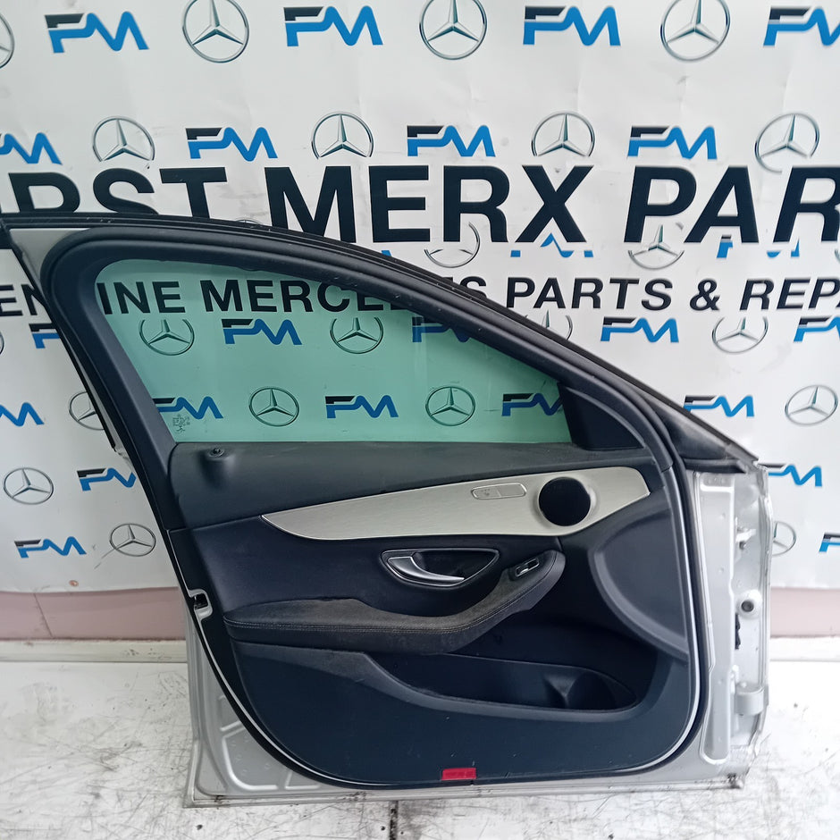 MERCEDES BENZ C-CLASS PASSENGER FRONT DOOR N/S/F SILVER 2014 ON COMPLETE FMD156