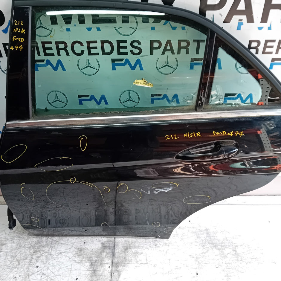 MERCEDES E-CLASS W212 PASSENGER REAR DOOR NSR BLACK 2009-16 COMPLETE FMD474