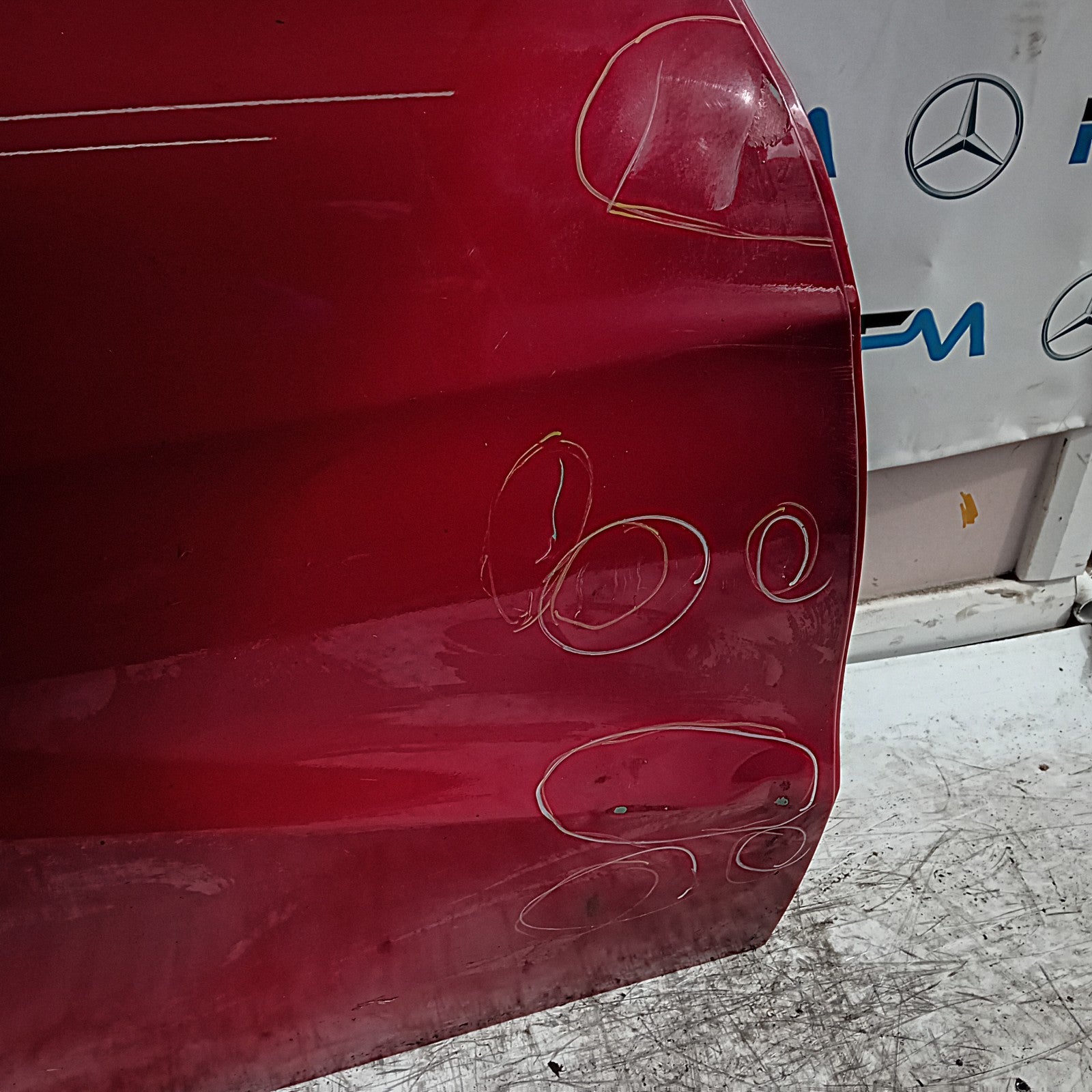 MERCEDES BENZ  A-CLASS W176 DRIVER REAR DOOR OSR RED 2012-18 COMPLETE FMD257