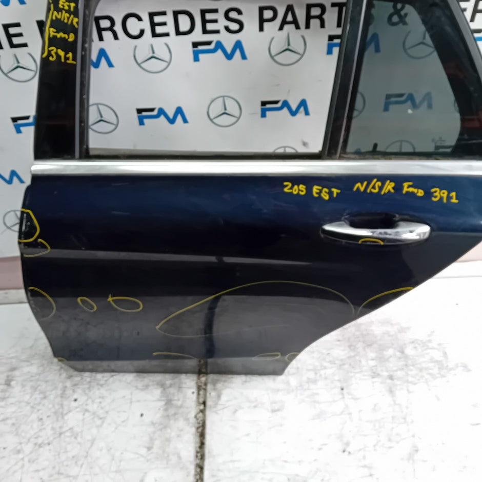 MEECEDS C-CLASS S205 EST PASSENGER REAR DOOR NSR BLUE 2014 ON COMPLETE FMD391