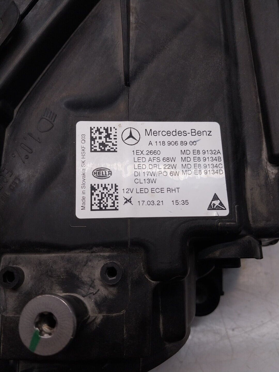 MERCEDES CLA W118 2019~23 AMG MULTIBEAM HEADLIGHT LEFT SIDE A1189067101 FMH0066