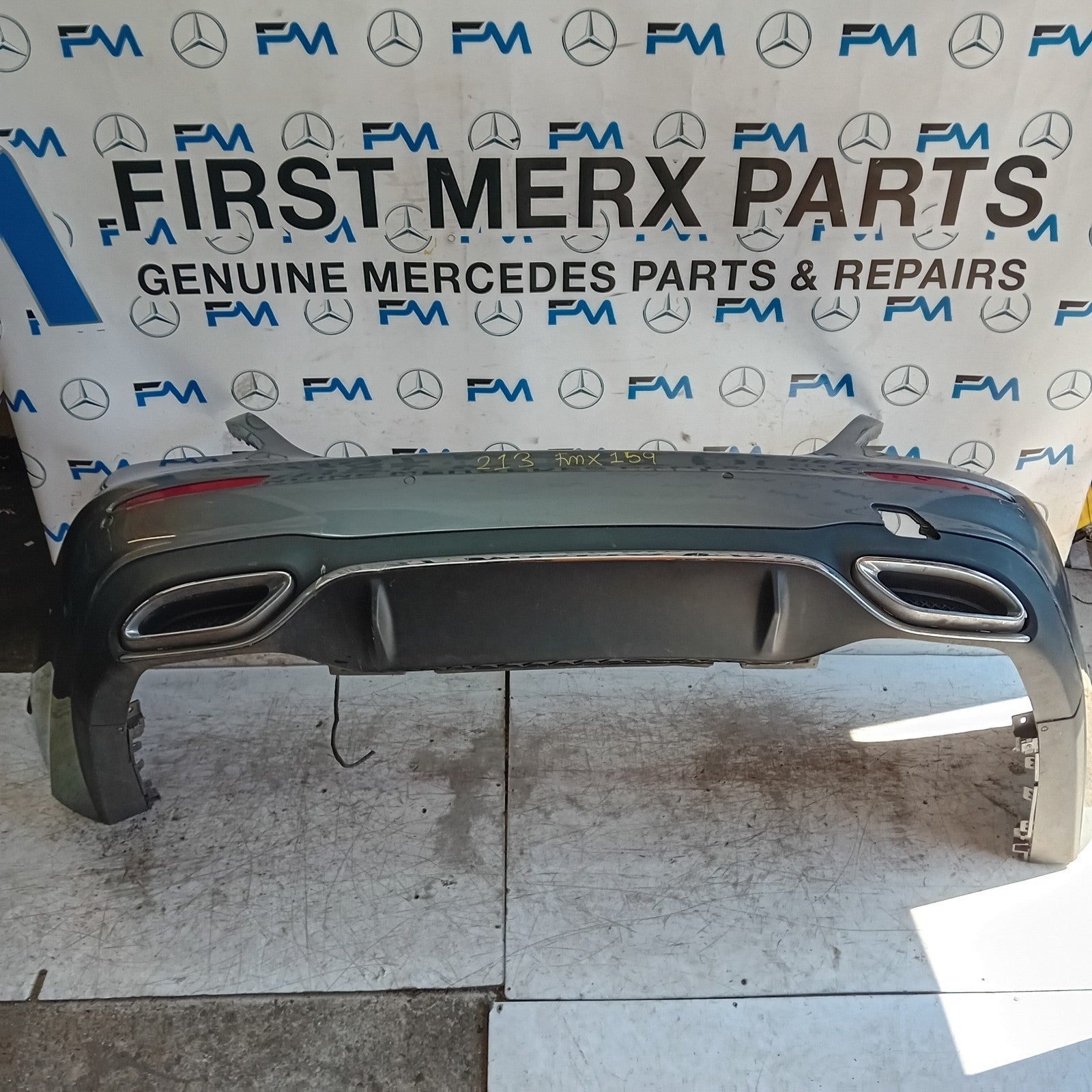 MERCEDES BENZ E-CLASS W213 SLN REAR BUMPER A2138850001 2018 GREY COMPLETE FMX159