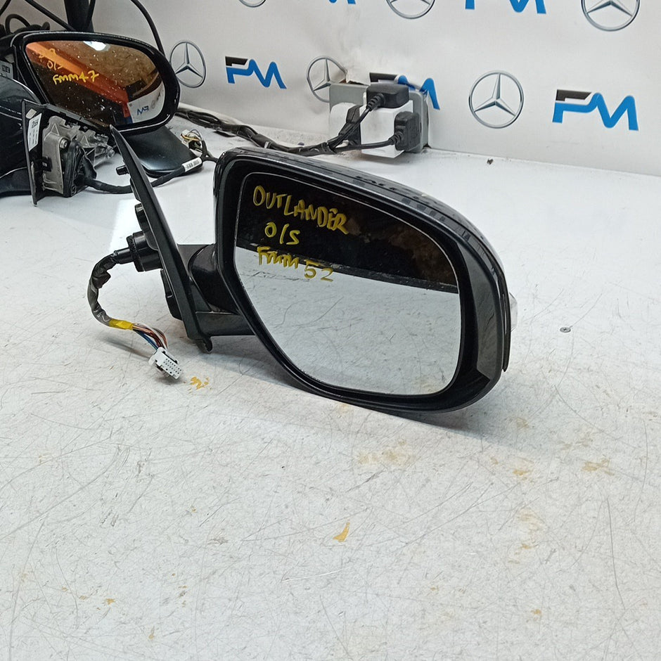 MITSUBISHI OUTLANDER MK3 DRIVER WING MIRROR OS BLACK CAMERA 2013 FMM52 (D)