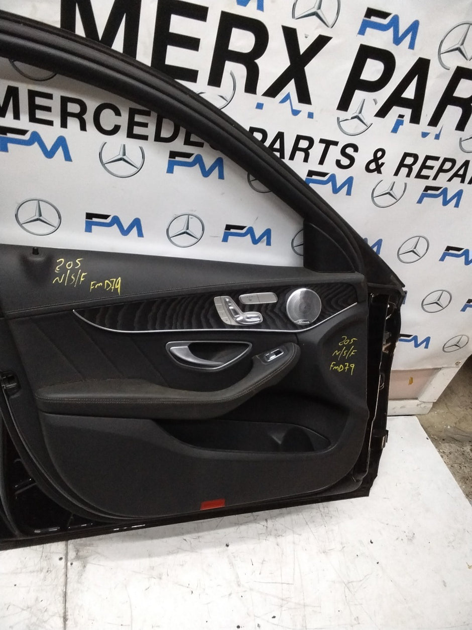 MERCEDES BENZ C-CLASS W205 PASSENGER SIDE FRONT DOOR N/S/F COMPLETE BLACK FMD79
