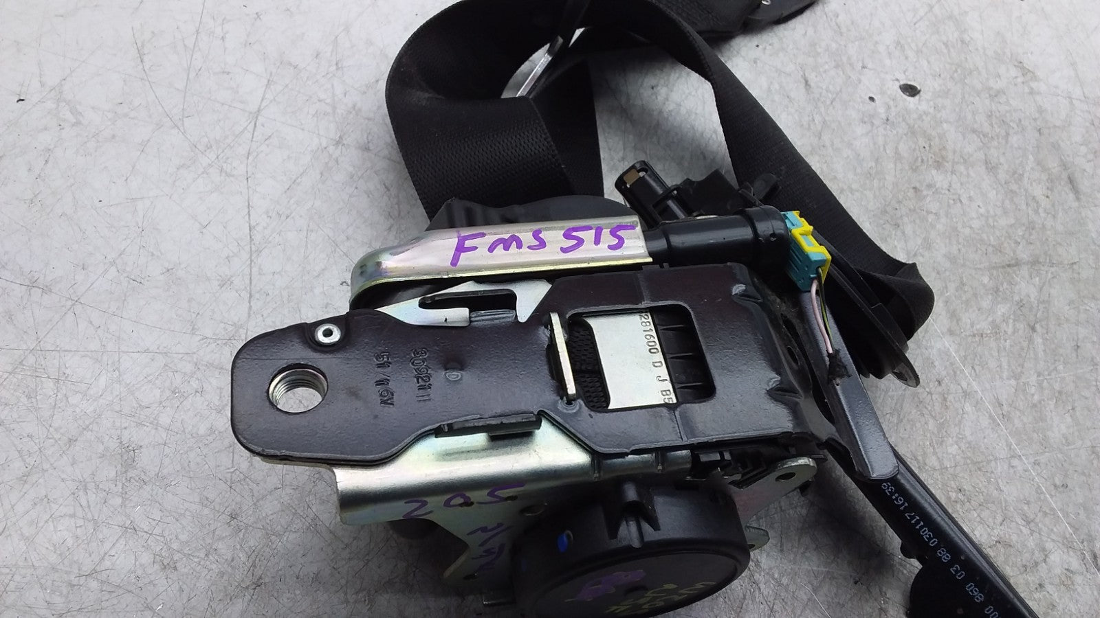  MERCEDES C-CLS W205 SEAT BELT FRONT LEFT PASSENGER SIDE NSF A2058600185 FMS515