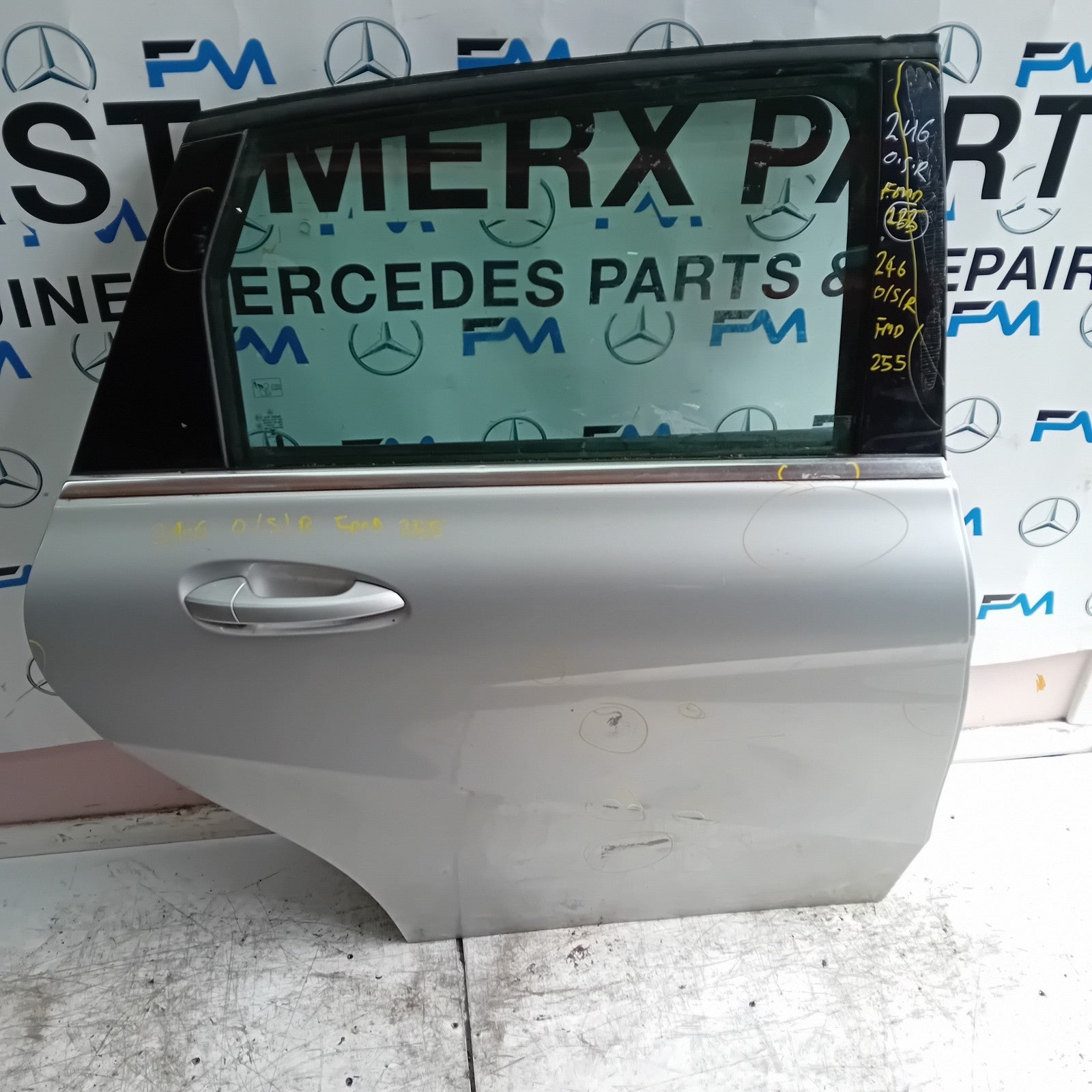 MERCEDES B-CLASS W246 DRIVER REAE DOOR OSR SILVER 2012-19 COMPLETE FMD255
