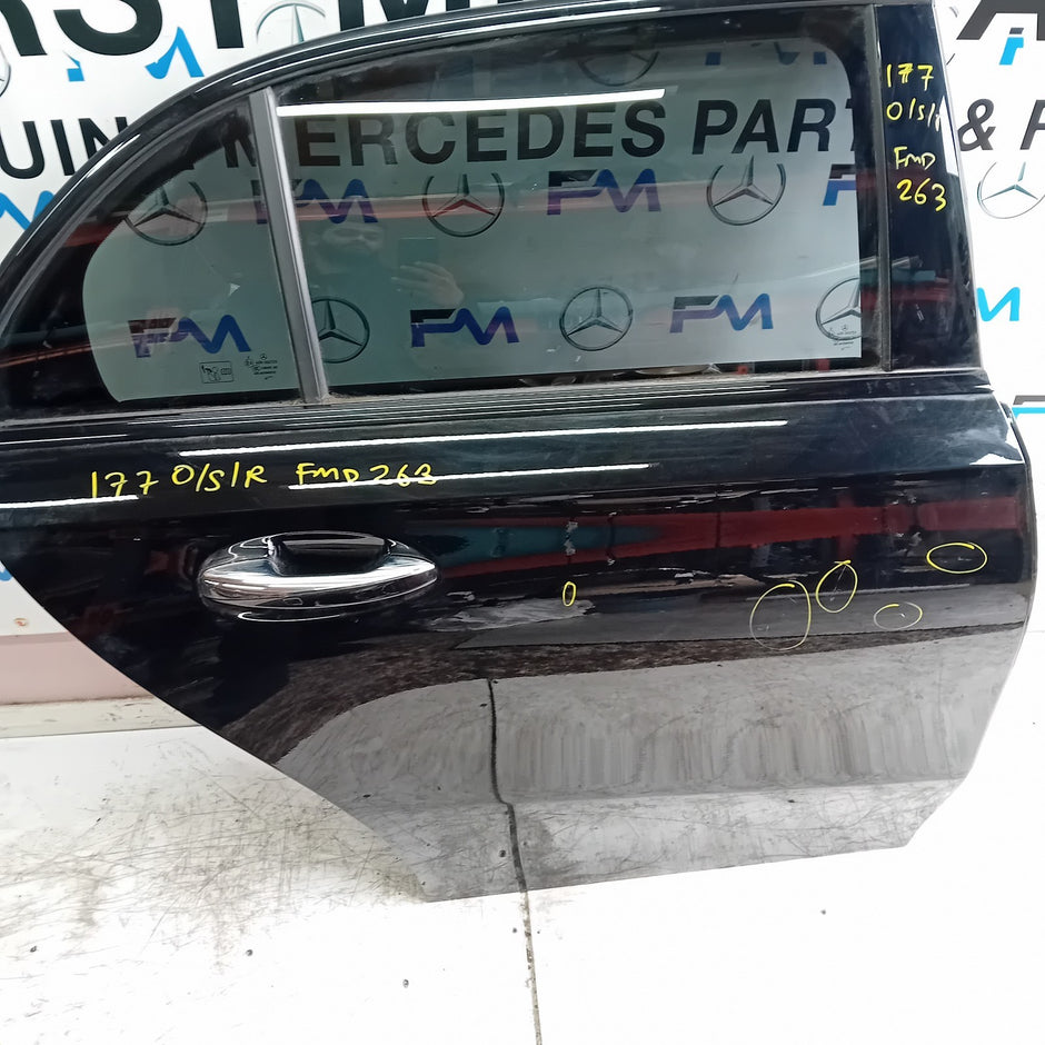 MERCEDES A-CLASS W177 SLN DRIVER REAR DOOR OSR BLACK 2018 ON COMPLETE FMD263
