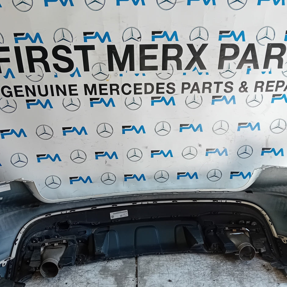MERCEDES BENZ GLA X156 AMG WHITE REAR BUMPER 2014-19 A1568852825 COMPLETE FMX99