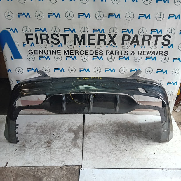 MERCEDES E-CLASS W213 SALOON REAR BUMPER BLACK 2016 A2138850001 FMX78 (DAMAGE)