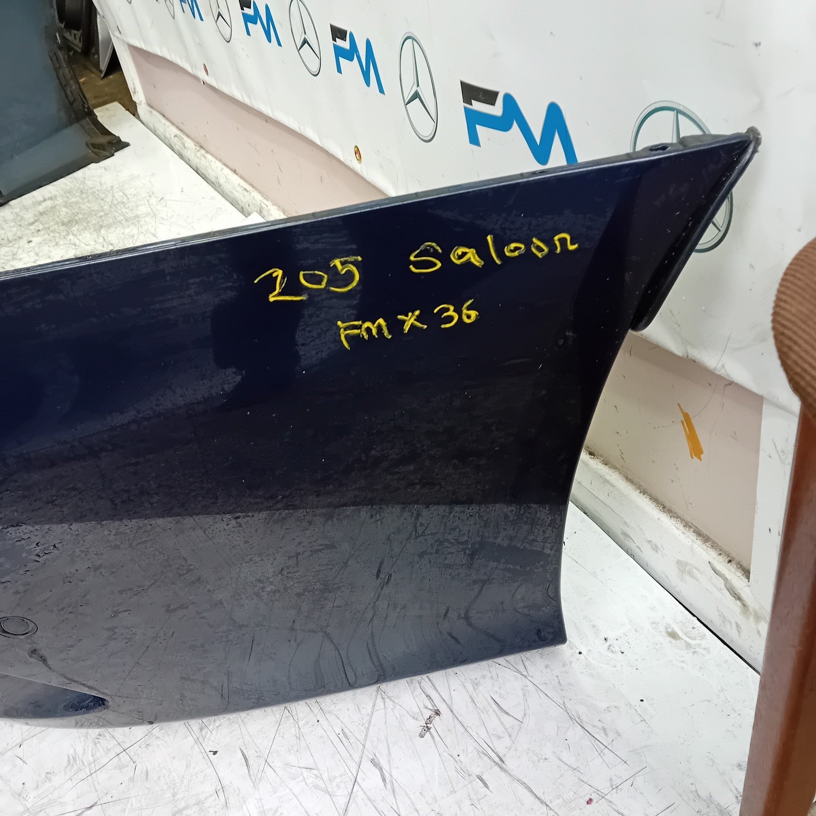 MERCEDES C-CLASS W205 SLN REAR BUMPER 2014 ON BLUE COMPLETE A2058555738 FMX36