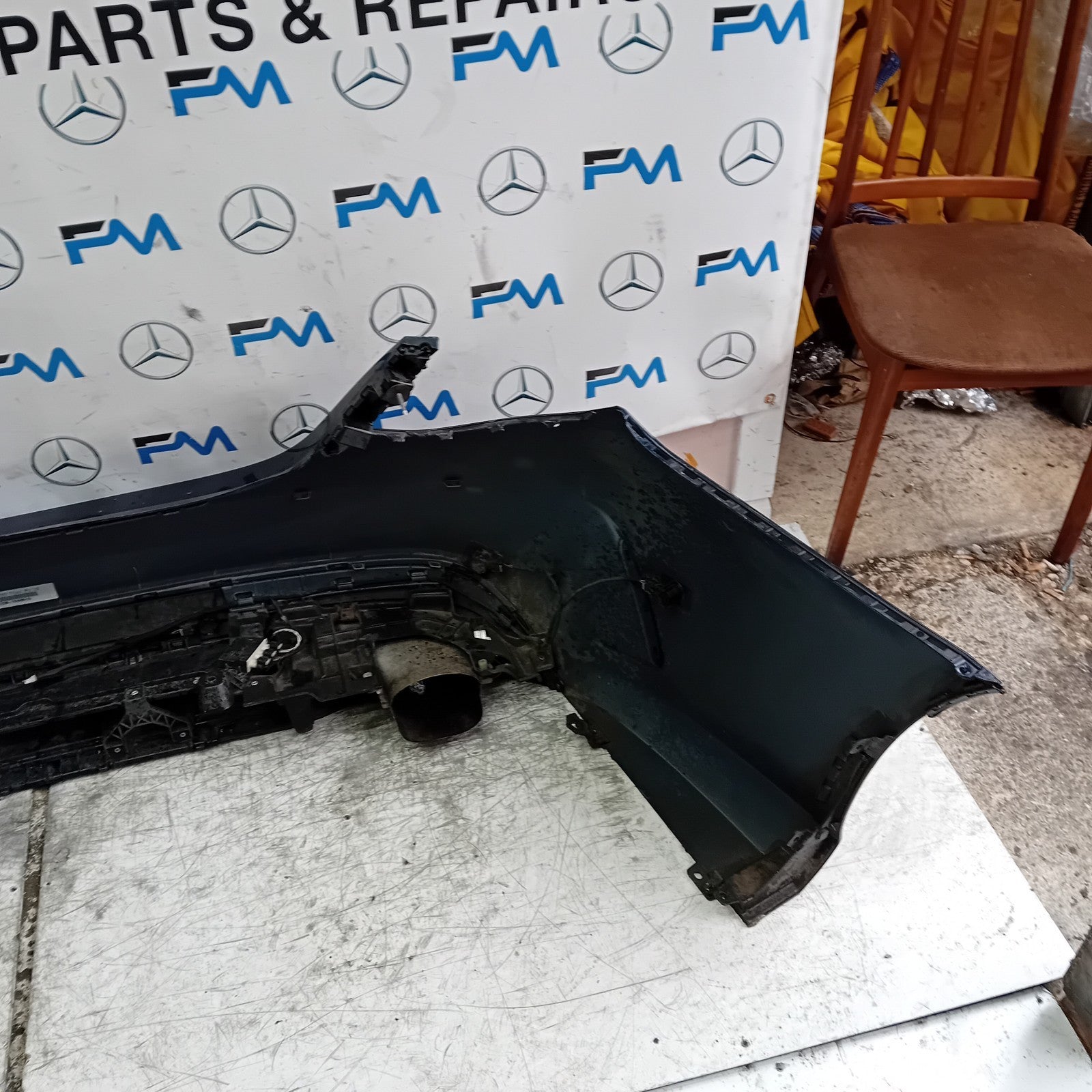 MERCEDES C-CLASS W205 SLN REAR BUMPER 2014 ON BLUE COMPLETE A2058555738 FMX36