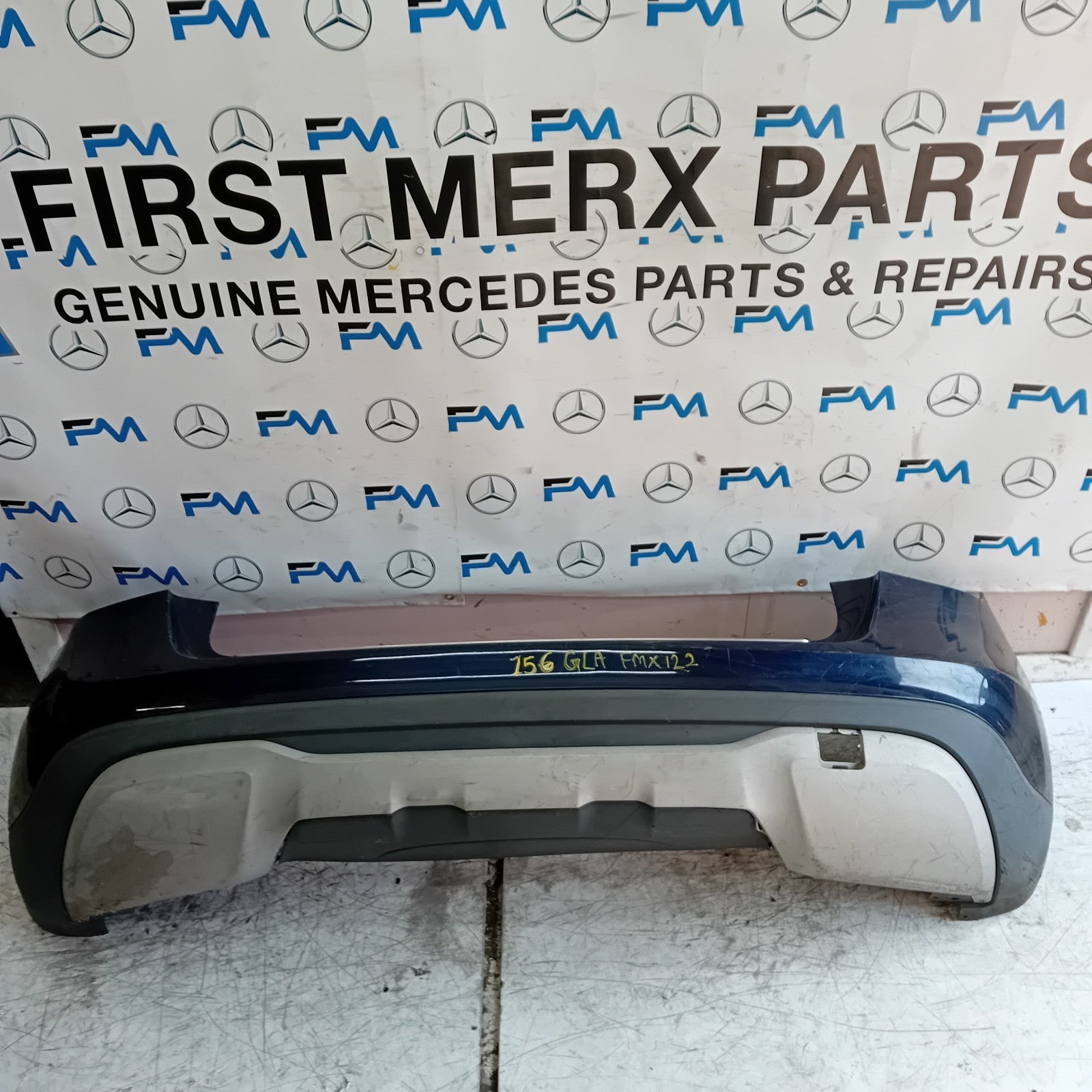 MERCEDES BENZ GLA W156 REAR BUMPER BLUE 2013-19 ON A1568802540 COMPLETE FMX122