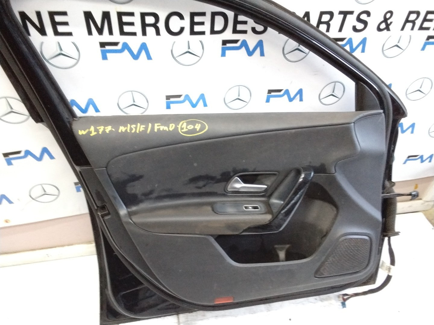 MERCEDES A-CLASS W177 PASSENGER SIDE FRONT DOOR N/S/F COMPLETE BLACK FMD104