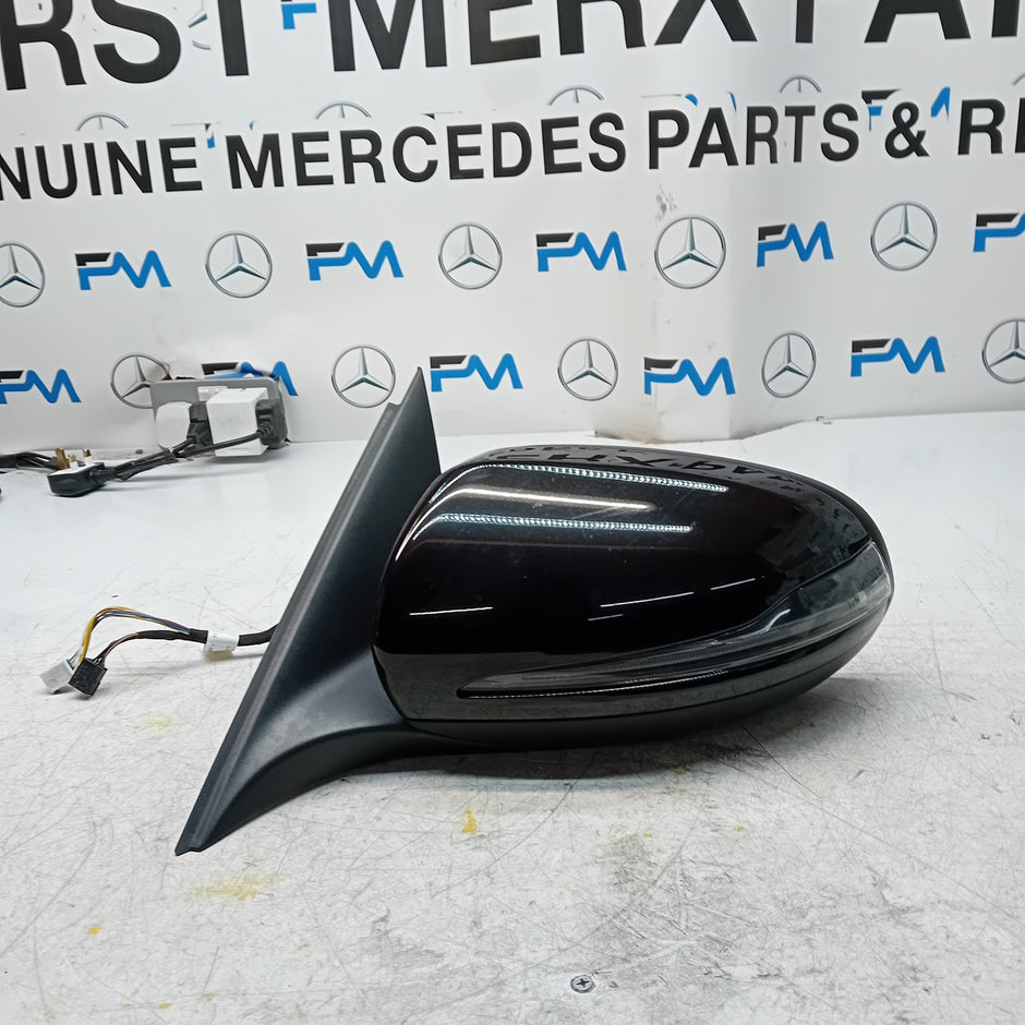 MERCEDES BENZ C-CLASS W205 PASSENGER WING MIRROR NS BLACK PL A2058104702 FMM81