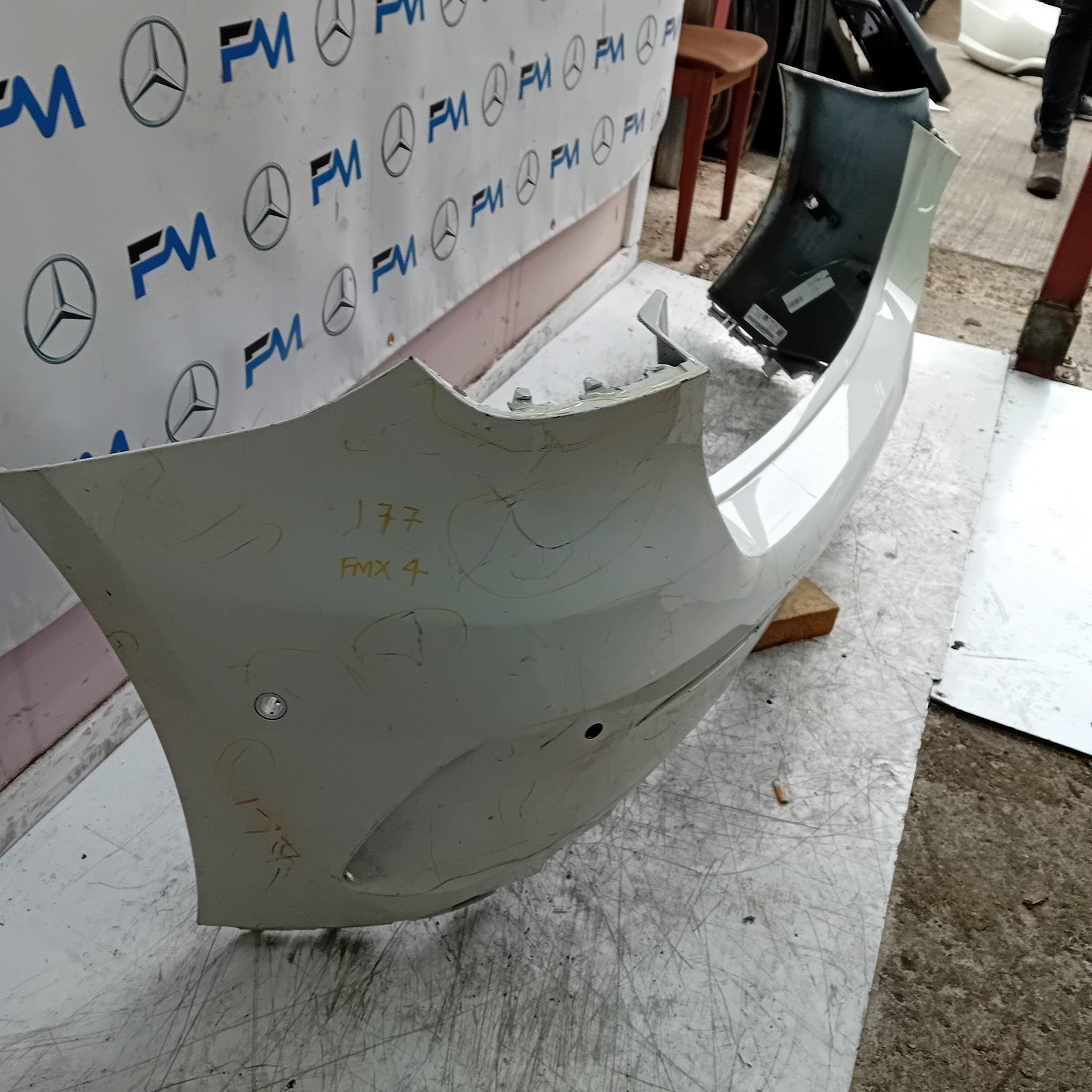 MERCEDES BENZ  A-CLASS W177 REAR BUMPER A1778804801 2018 WHITE FMX4