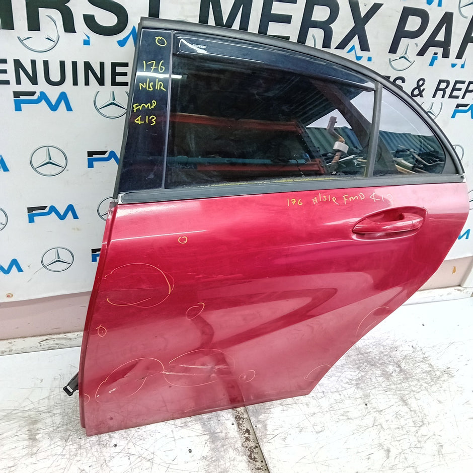 MERCEDES A-CLASS W176 PASSENGER REAR DOOR NSR RED COMPLETE 2012-18 FMD413
