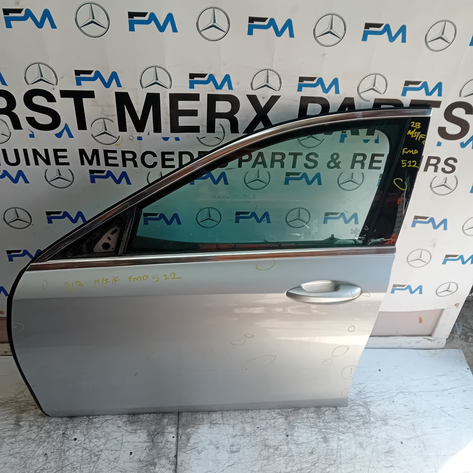 MERCEDES E-CLASS W213 PASSENGER FRONT DOOR NSF 2016 ON SILVER COMPLETE  FMD512
