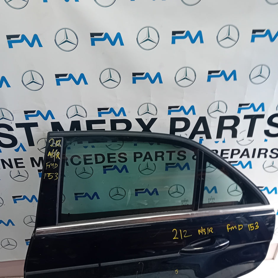 MERCEDES E-CLASS W212 PASSENGER REAR DOOR N/S/R BLACK COMPLETE 2009-16 FMD153