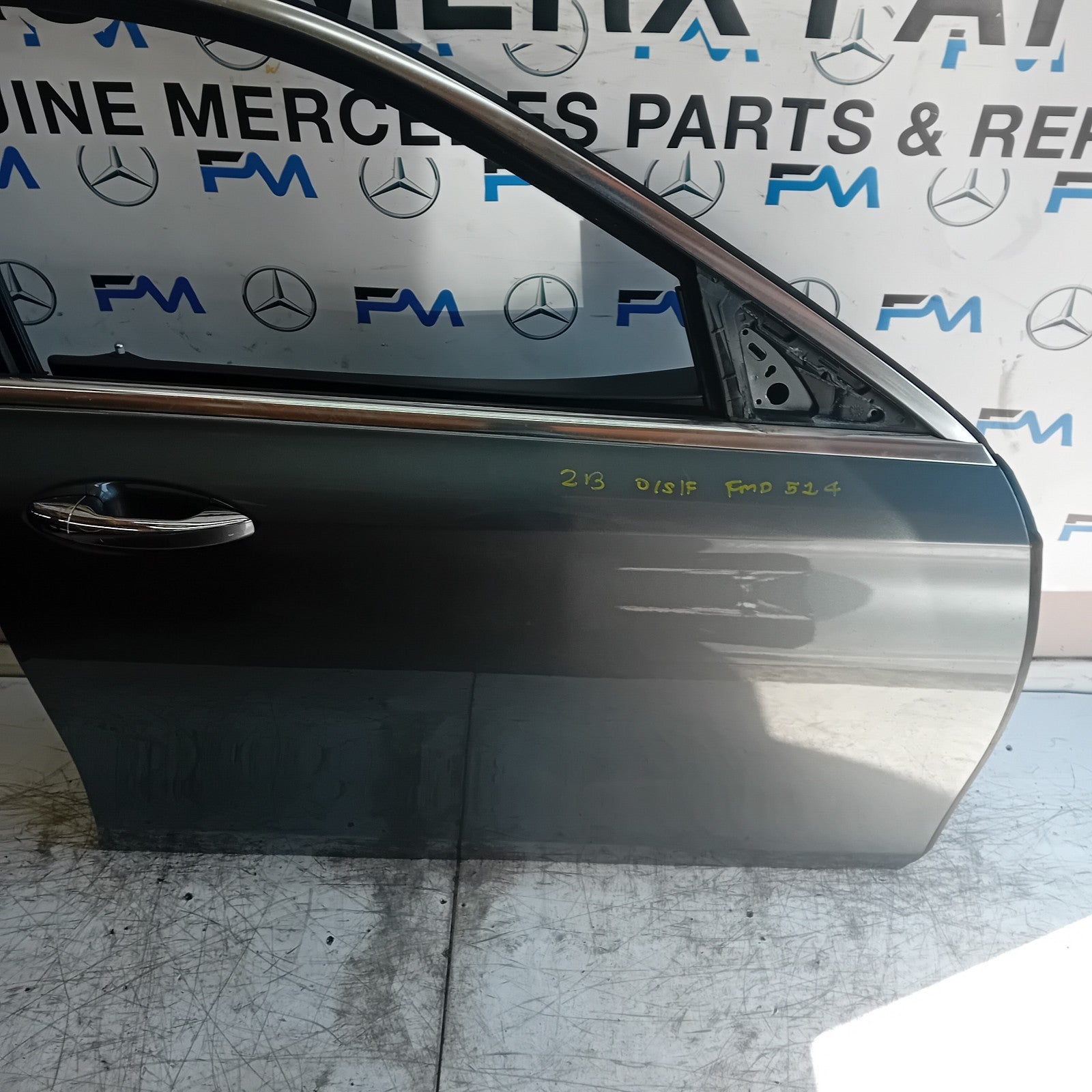 MERCEDES E-CLASS W213 DRIVER FRONT DOOR OSF 2016 ON GREY COMPLETE  FMD514