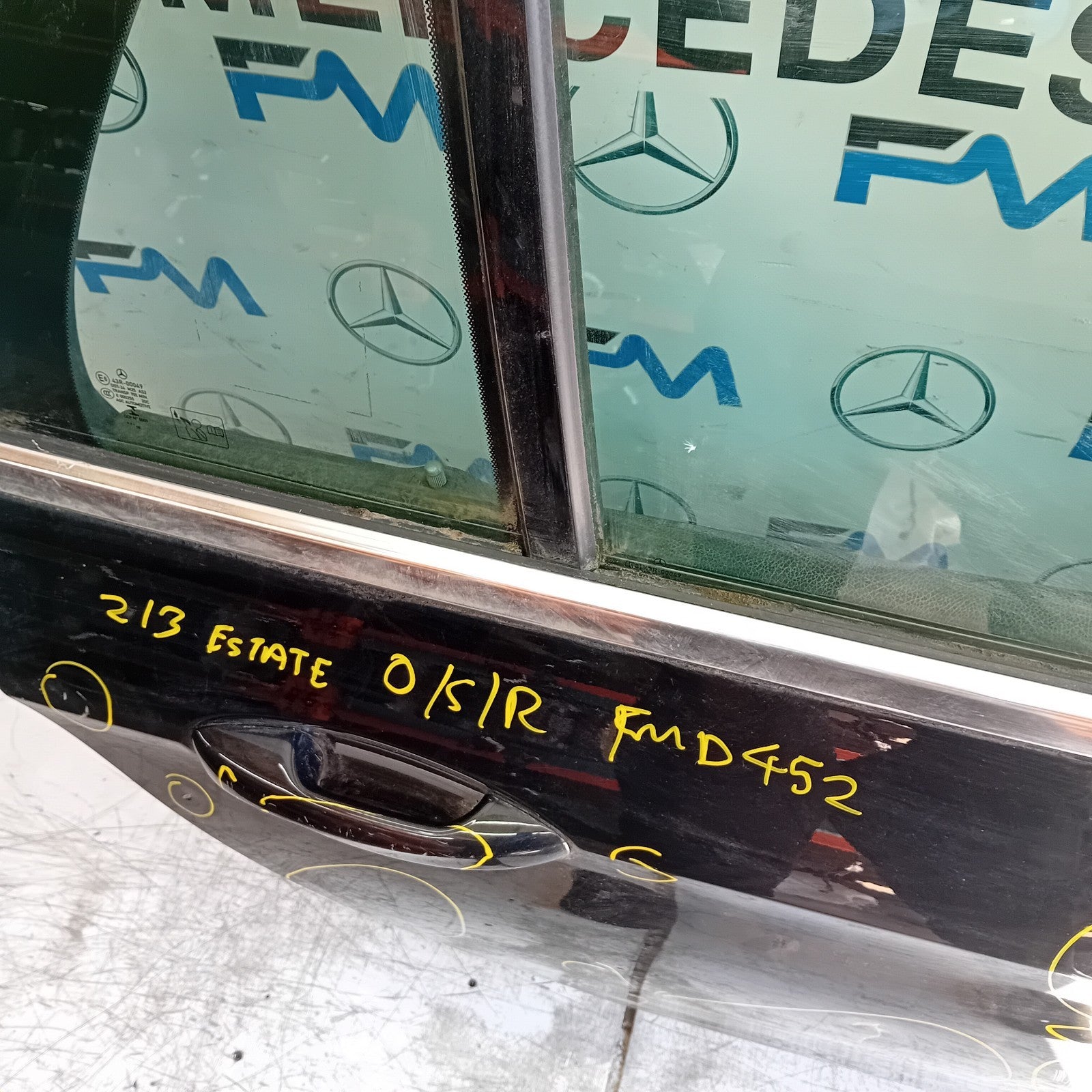 MERCEDES E-CLASS S213 EST DRIVER REAR DOOR OSR BLACK 2016 ON COMPLETE FMD452