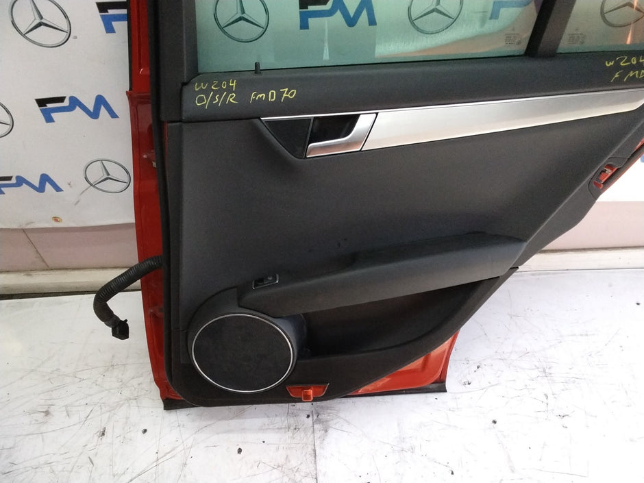 MERCEDES ESTATE C-CLASS W204 DRIVER  REAR DOOR O/S/R  RED & BLACK 2008-14 FMD70