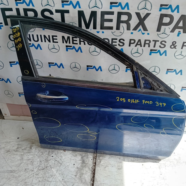 MEECEDS C-CLASS W205 DRIVER FRONT DOOR OSF BLUE 2014 ON COMPLETE FMD397