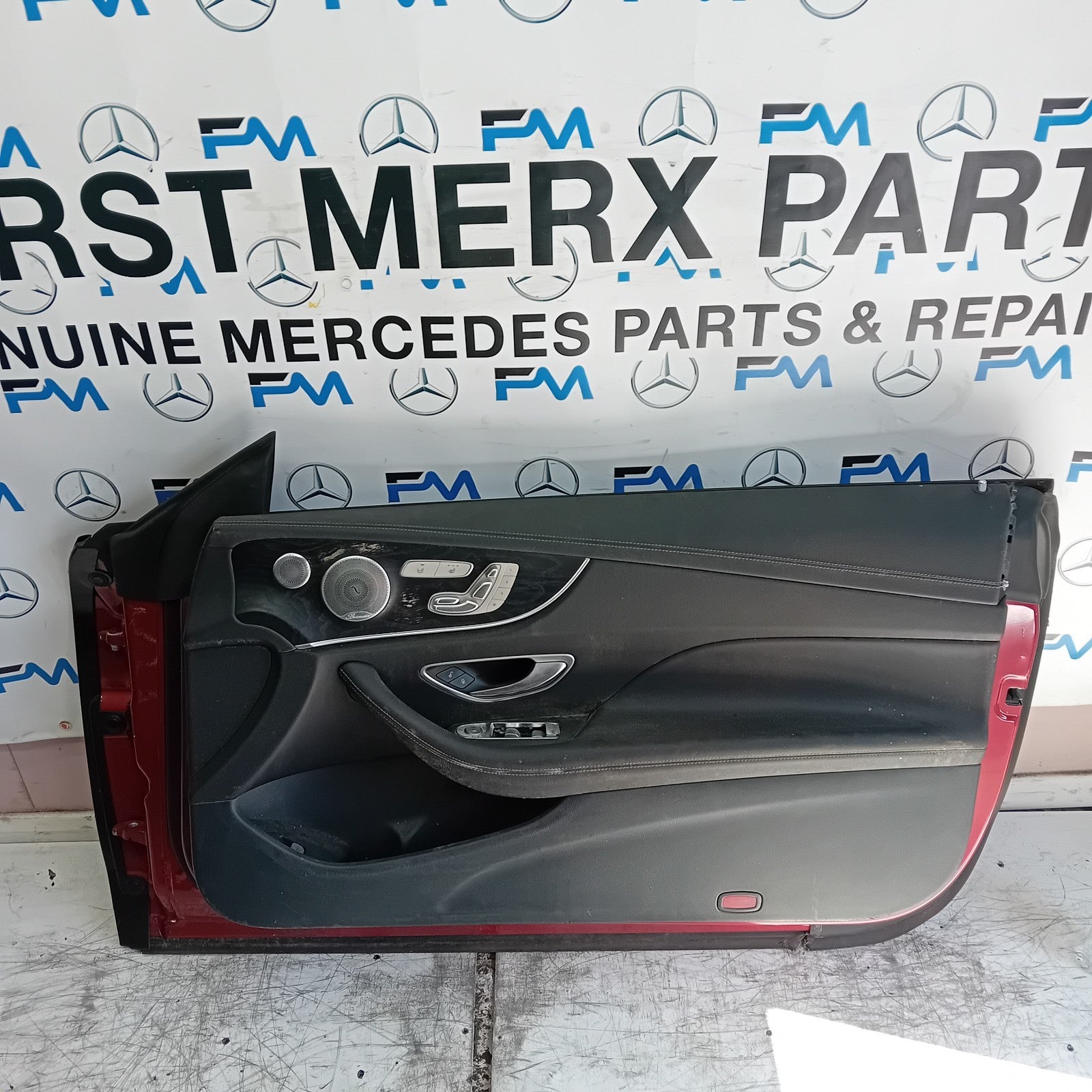MERCEDES E-CLASS C238 CP DRIVER FRONT DOOR OSF 2016 ON RED COMPLETE FMD366