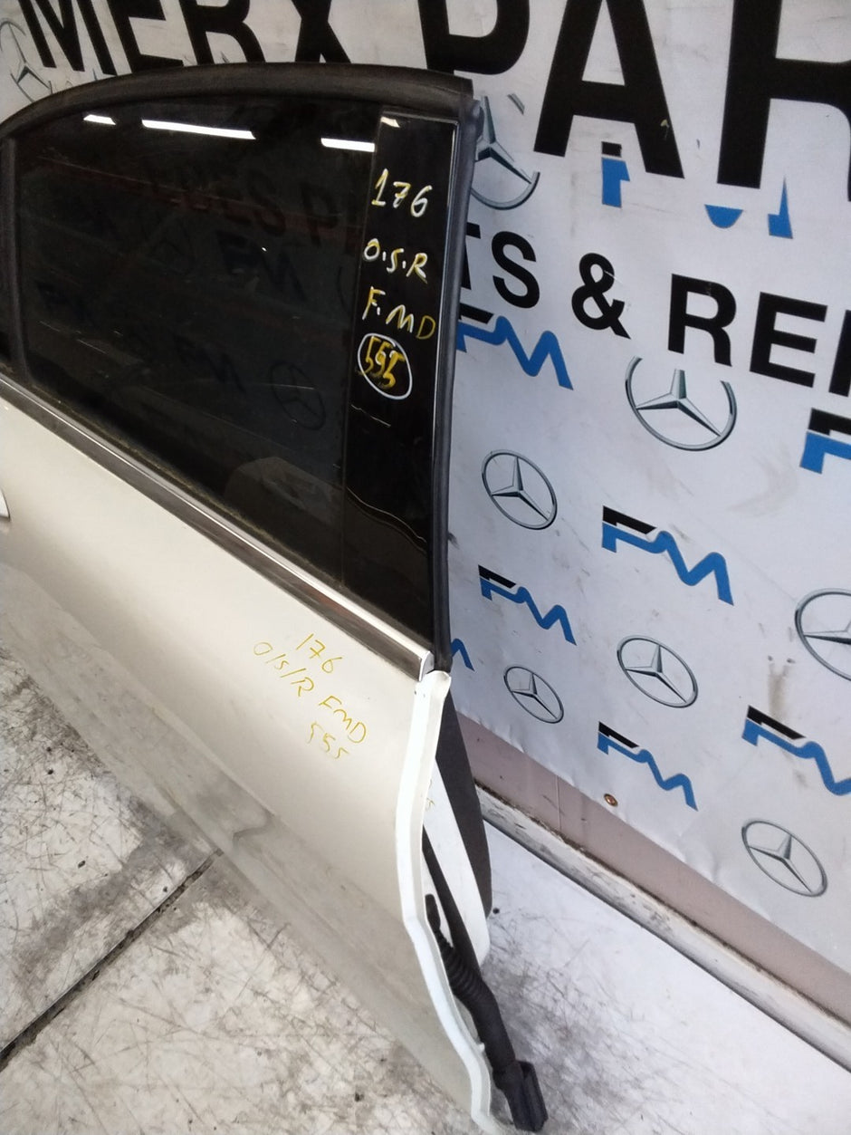 MERCEDES BENZ  A-CLASS W176  DRIVER REAR DOOR OSR WHITE 2012-2018 FMD555