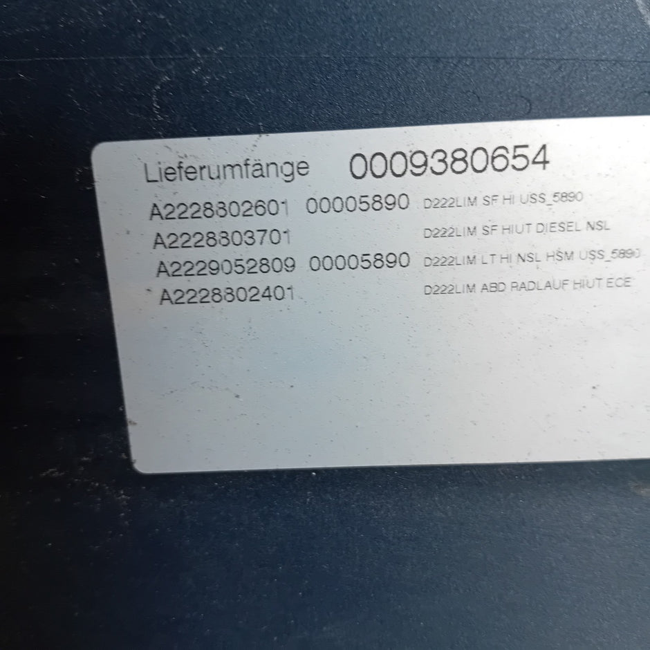 MERCEDES BENZ S-CLASS W222 SALOON REAR BUMPER BLUE 2014 ON A2228802601 FMX135