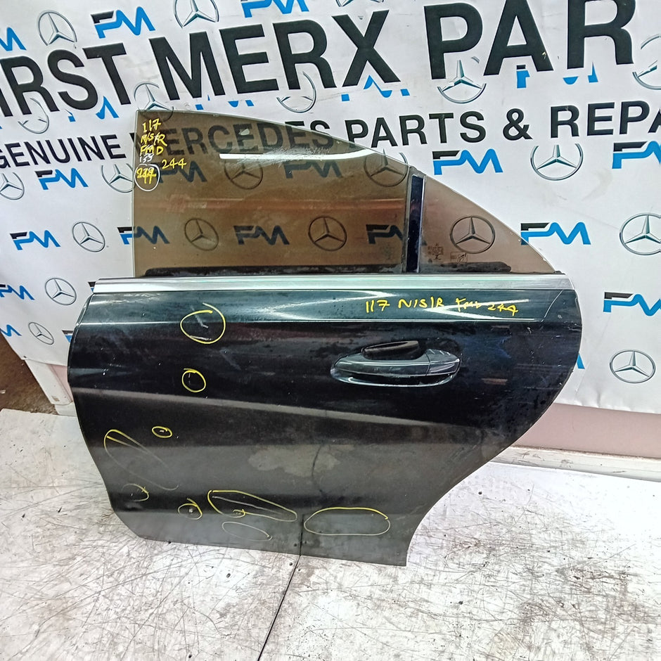 MERCEDES CLA 117 PASSENGER REAR DOOR NSR BLACK 2013-19 COMPLETE FMD244