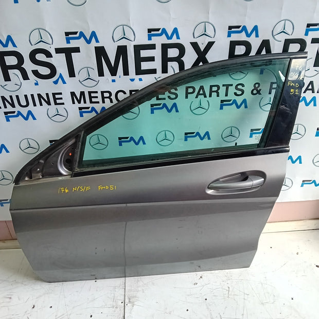 MERCEDES-BENZ A-CLASS W176 PASSENGER SIDE FRONT DOOR N/S/F COMPLETE GREY FMD51