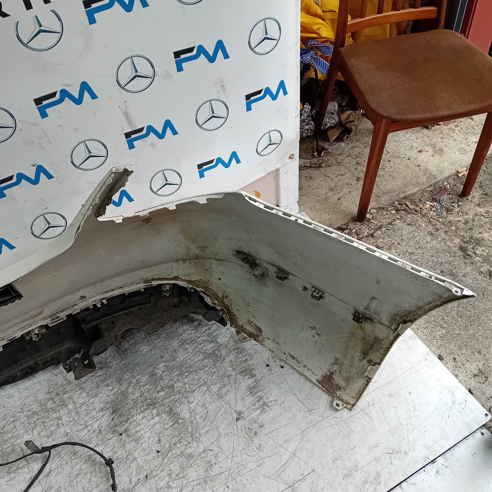 MERCEDES BENZ C-CLASS W205 SLN REAR BUMPER 2015 WHITE A2058850138 FMX54