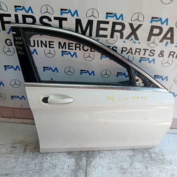 MERCEDES C-CLASS W205 DRIVER FRONT DOOR OSF 2014 WHITE COMPLETE  FMD510