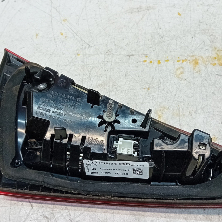 MERCEDES A-CLASS W177 DRIVER RIGHT OS REAR INNER TAIL LIGHT A1779062000 FMT240