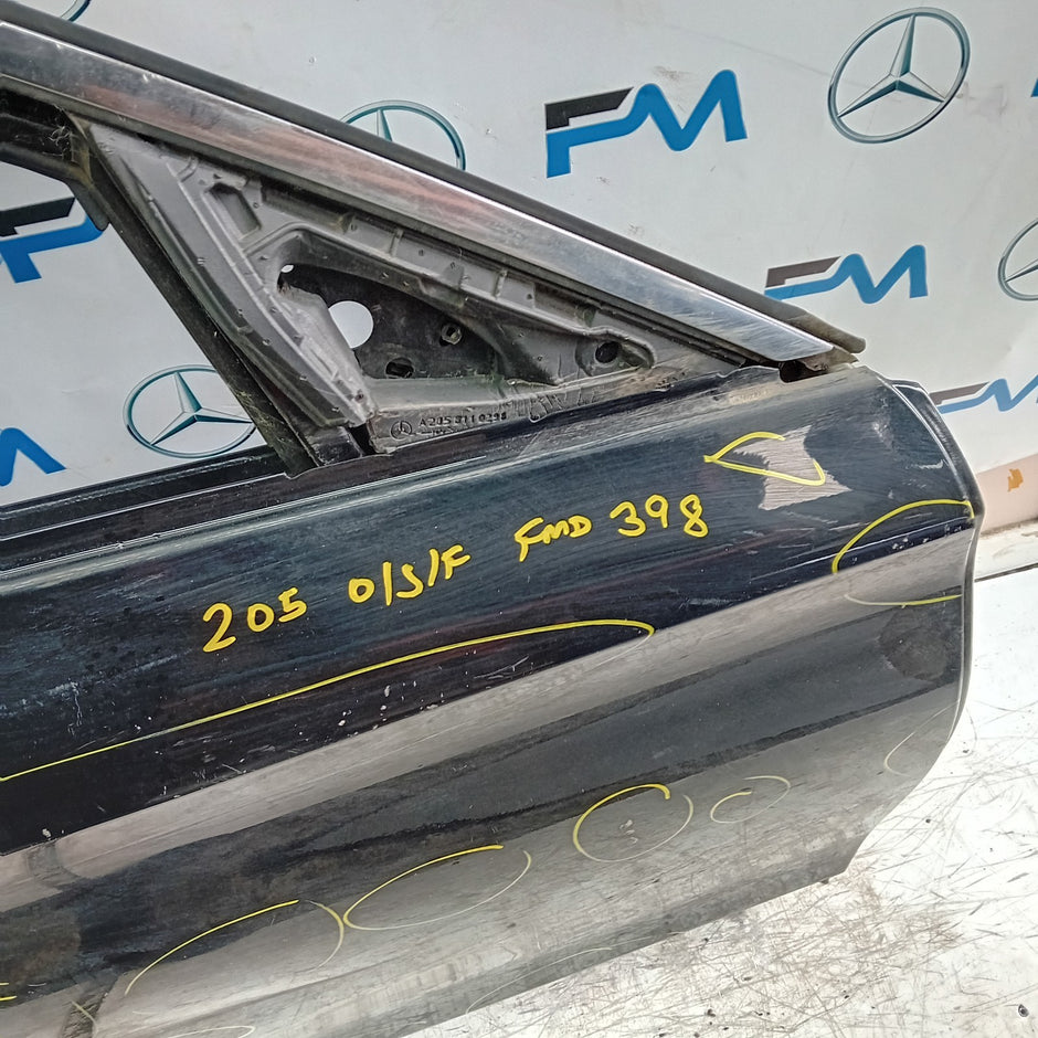 MEECEDS C-CLASS W205 DRIVER FRONT DOOR OSF BLACK 2014 ON FMD398
