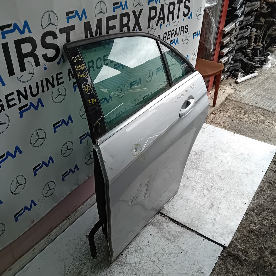 MERCEDES E-CLASS W212 DRIVER REAR DOOR OSR  2009-16 SILVER COMPLETE FMD389